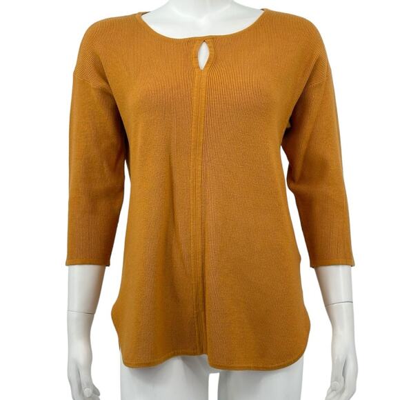 Soft Surroundings Sweater Womens Small Honey Celia Keyhole Knit Cozy Fall Office - Picture 1 of 7